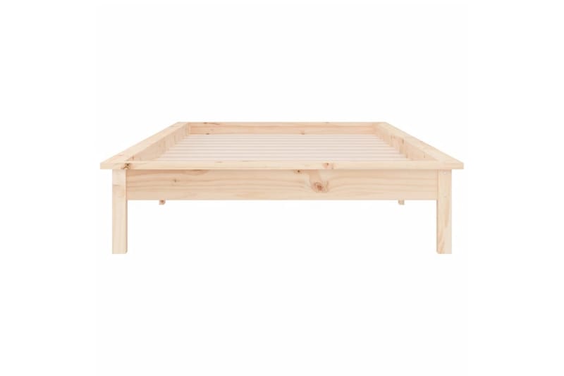 beBasic sengeramme med LED-lys 90x200 cm massivt træ - Brun - Møbler - Senge - Sengeramme & sengestel