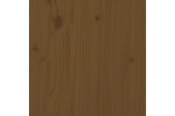 beBasic sengeramme med LED-lys 90x200 cm massivt træ gyldenbrun - Brun - Møbler - Senge - Sengeramme & sengestel