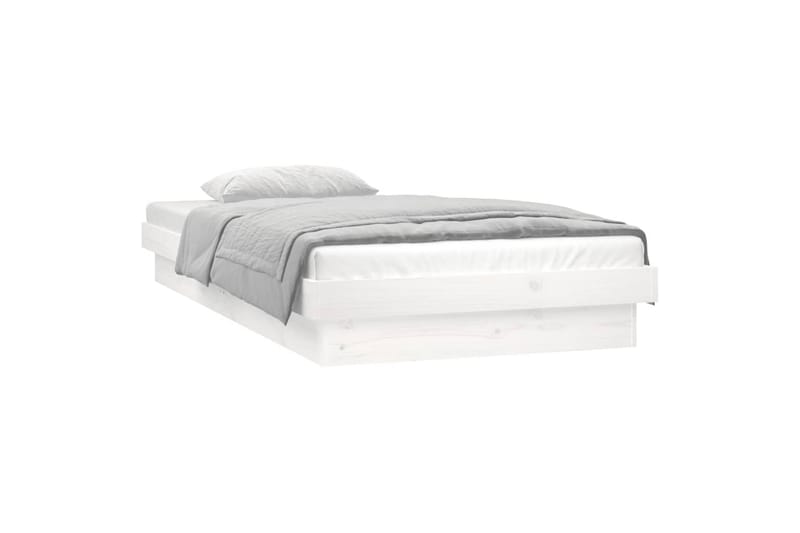beBasic sengeramme med LED-lys 90x200 cm massivt træ hvid - Hvid - Møbler - Senge - Sengeramme & sengestel