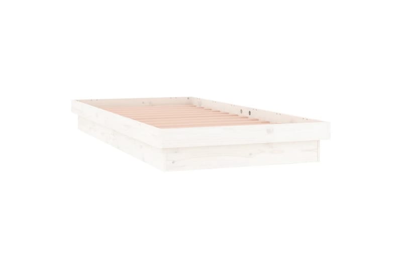 beBasic sengeramme med LED-lys 90x200 cm massivt træ hvid - Hvid - Møbler - Senge - Sengeramme & sengestel