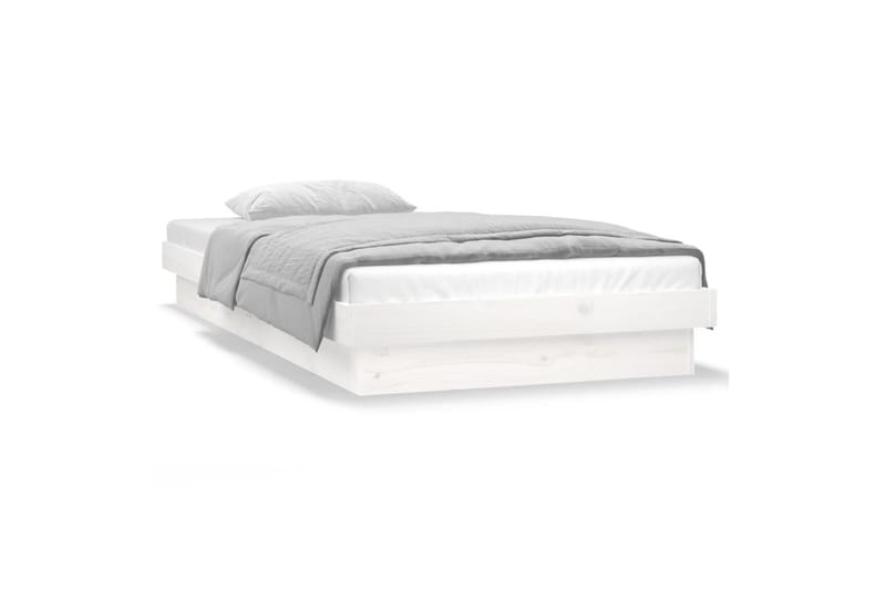 beBasic sengeramme med LED-lys 90x200 cm massivt træ hvid - Hvid - Møbler - Senge - Sengeramme & sengestel