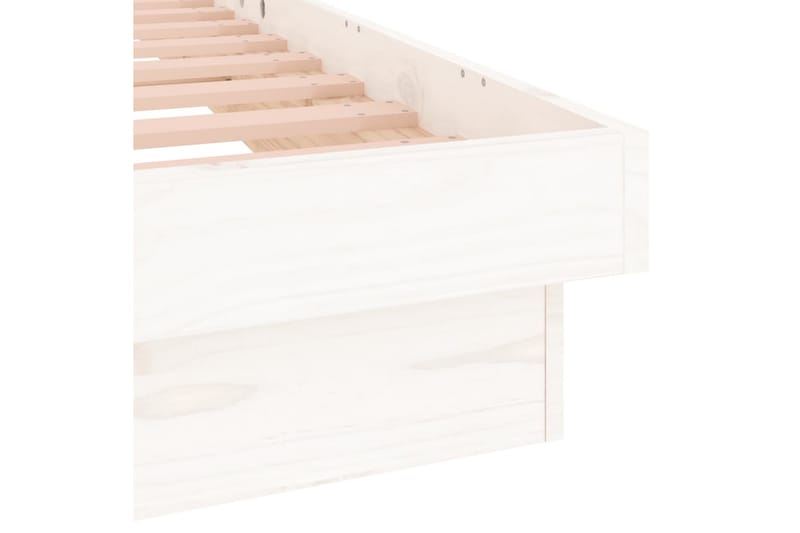 beBasic sengeramme med LED-lys 90x200 cm massivt træ hvid - Hvid - Møbler - Senge - Sengeramme & sengestel