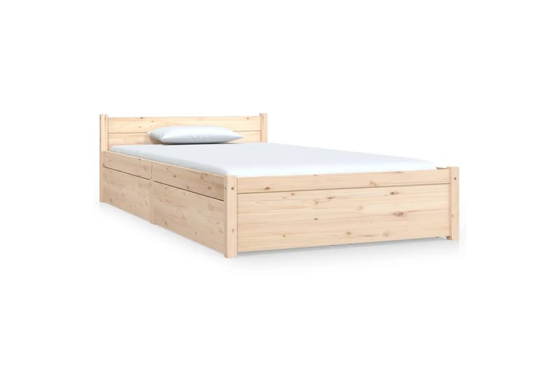 beBasic sengeramme med skuffer 100x200 cm - Brun - Møbler - Senge - Sengeramme & sengestel