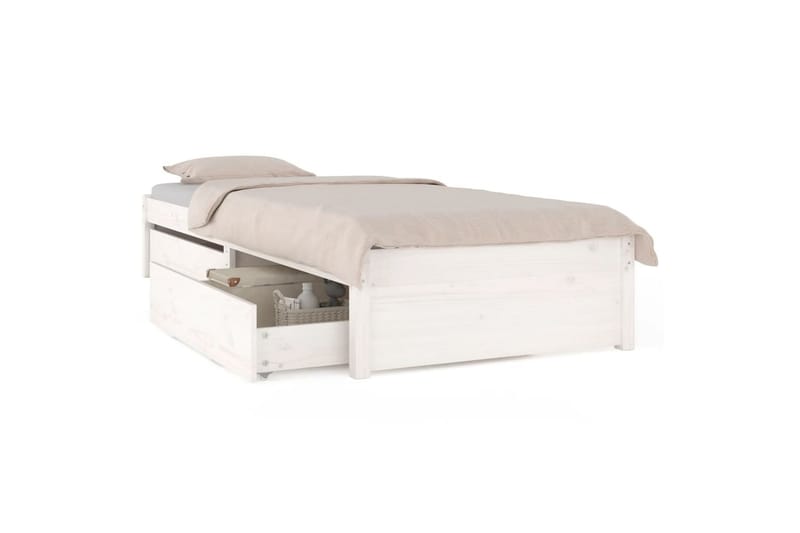 beBasic sengeramme med skuffer 100x200 cm hvid - Hvid - Møbler - Senge - Sengeramme & sengestel