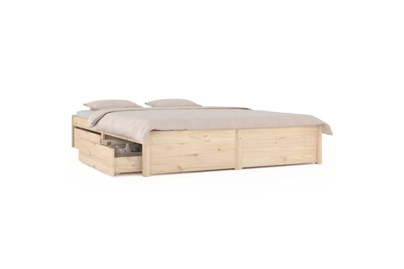 beBasic sengeramme med skuffer 120x190 cm Small Double - Brun - Sengeramme & sengestel