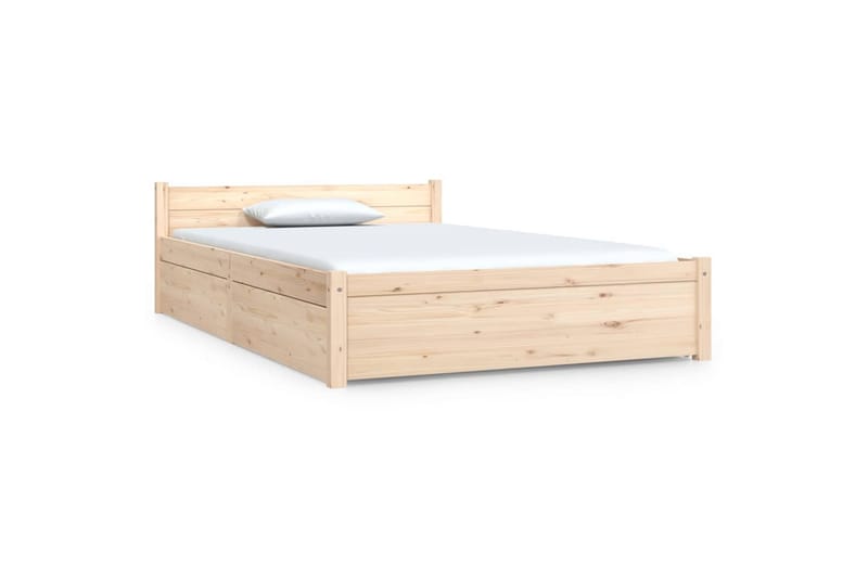 beBasic sengeramme med skuffer 120x190 cm Small Double - Brun - Møbler - Senge - Sengeramme & sengestel