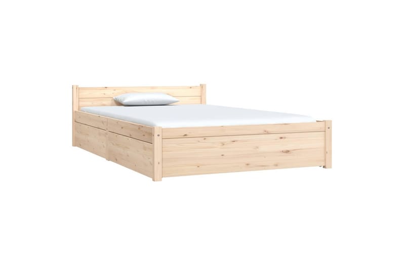beBasic sengeramme med skuffer 120x190 cm Small Double - Brun - Møbler - Senge - Sengeramme & sengestel