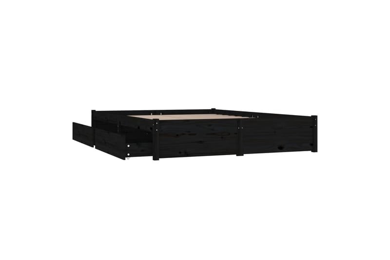 beBasic sengeramme med skuffer 120x190 cm Small Double sort - Sort - Møbler - Senge - Sengeramme & sengestel