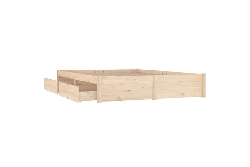 beBasic sengeramme med skuffer 120x200 cm dobbelt - Brun - Møbler - Senge - Sengeramme & sengestel