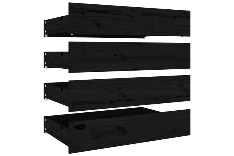 beBasic sengeramme med skuffer 135x190 cm dobbelt sort - Sort - Møbler - Senge - Sengeramme & sengestel
