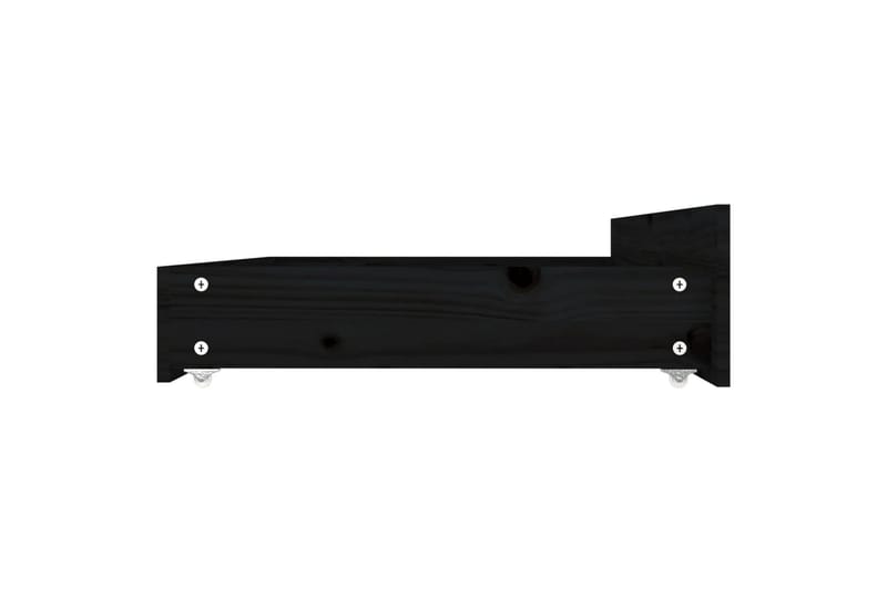beBasic sengeramme med skuffer 135x190 cm dobbelt sort - Sort - Møbler - Senge - Sengeramme & sengestel