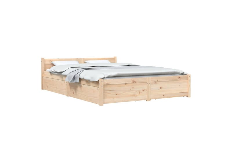 beBasic sengeramme med skuffer 140x190 cm - Brun - Møbler - Senge - Sengeramme & sengestel