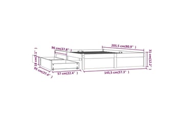 beBasic sengeramme med skuffer 140x200 cm hvid - Hvid - Møbler - Senge - Sengeramme & sengestel
