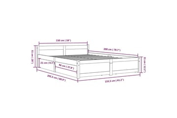 beBasic sengeramme med skuffer 150x200 cm King Size hvid - Hvid - Møbler - Senge - Sengeramme & sengestel
