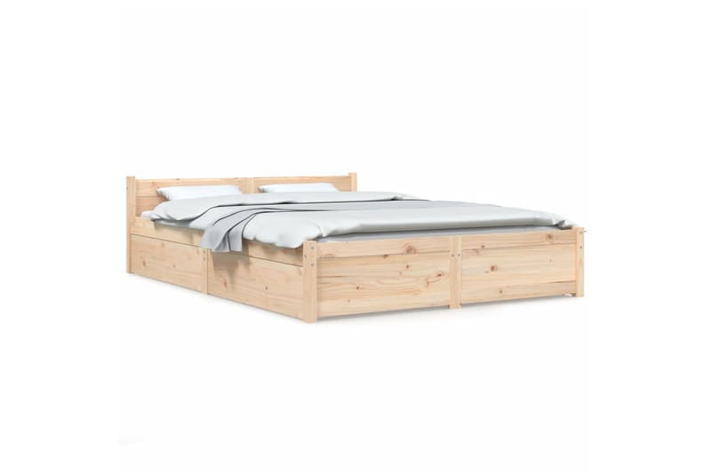 beBasic sengeramme med skuffer 160x200 cm - Brun - Møbler - Senge - Sengeramme & sengestel