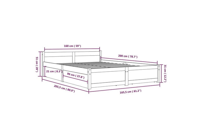beBasic sengeramme med skuffer 160x200 cm sort - Sort - Sengeramme & sengestel