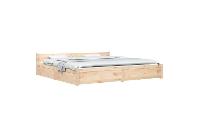 beBasic sengeramme med skuffer 200x200 cm - Brun - Møbler - Senge - Sengeramme & sengestel