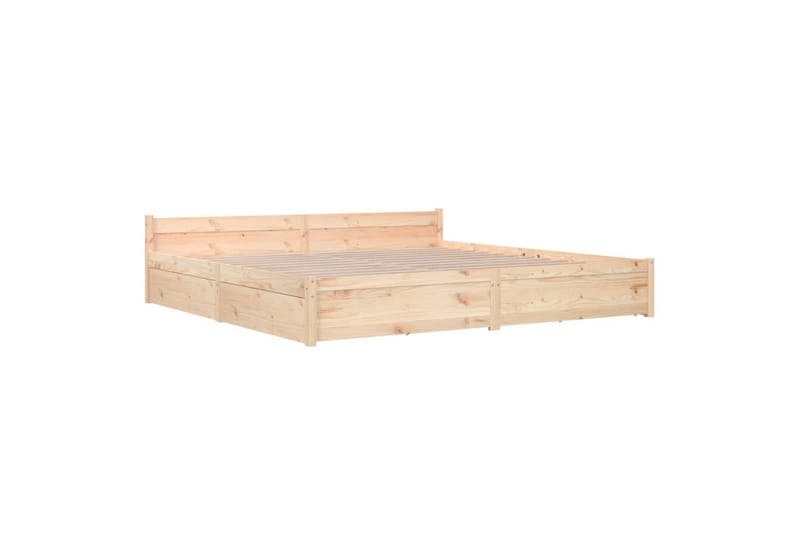 beBasic sengeramme med skuffer 200x200 cm - Brun - Møbler - Senge - Sengeramme & sengestel