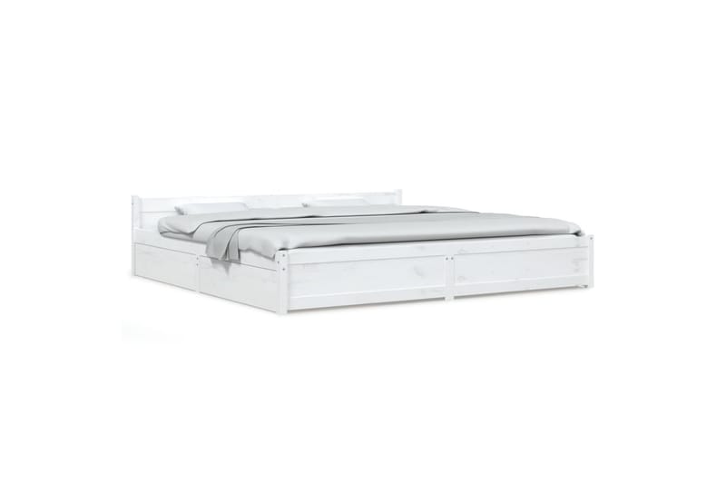 beBasic sengeramme med skuffer 200x200 cm hvid - Hvid - Møbler - Senge - Sengeramme & sengestel