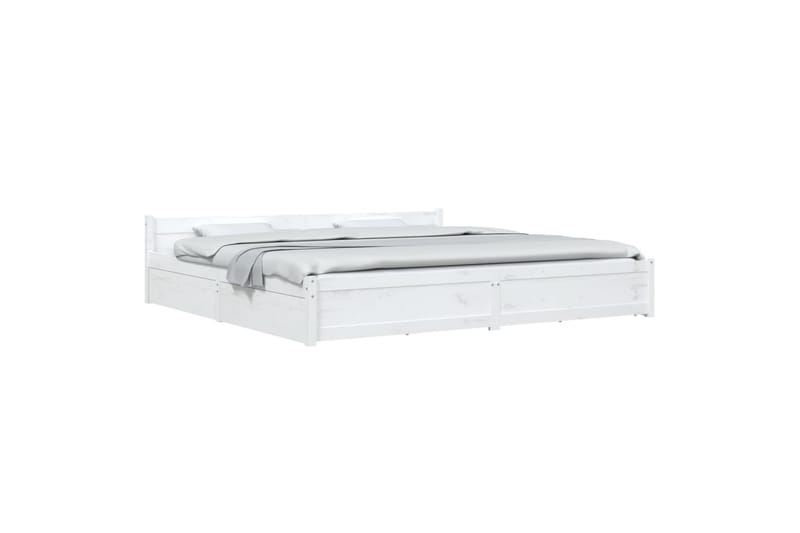 beBasic sengeramme med skuffer 200x200 cm hvid - Hvid - Møbler - Senge - Sengeramme & sengestel