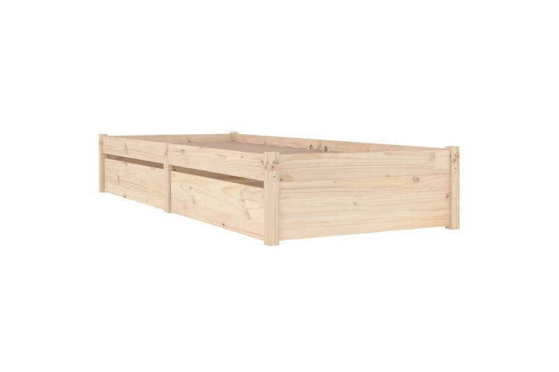 beBasic sengeramme med skuffer 75x190 cm Small Single - Brun - Sengeramme & sengestel