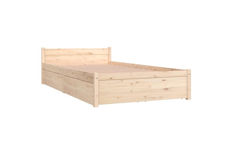 beBasic sengeramme med skuffer 90x200 cm - Brun - Møbler - Senge - Sengeramme & sengestel