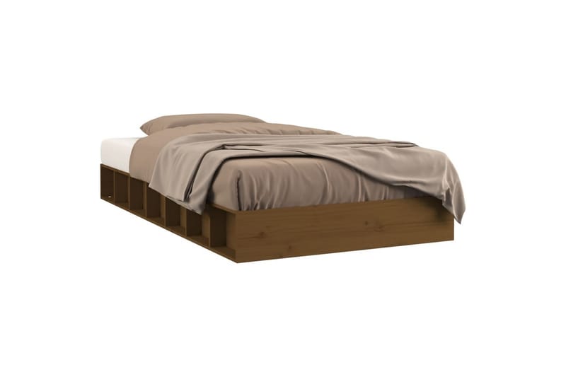 beBasic sengestel 75x190 cm Small Single massivt træ gyldenbrun - Brun - Møbler - Senge - Sengeramme & sengestel