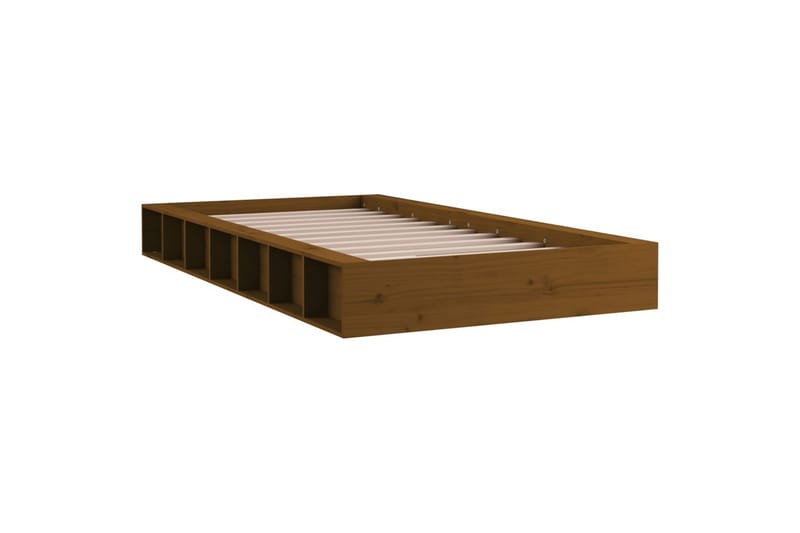 beBasic sengestel 75x190 cm Small Single massivt træ gyldenbrun - Brun - Møbler - Senge - Sengeramme & sengestel