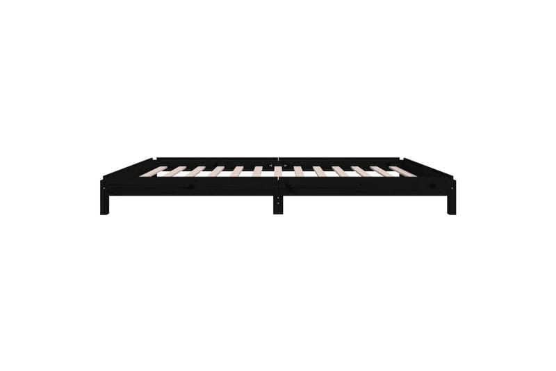 beBasic stabelbar seng 100x200 cm massivt fyrretræ sort - Sort - Møbler - Senge - Sengeramme & sengestel