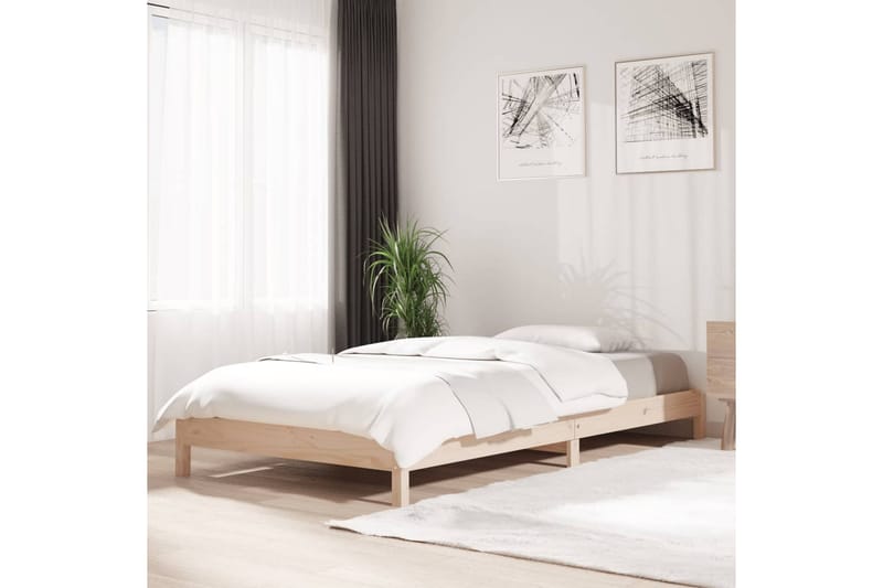 beBasic stabelbar seng 75x190 cm massivt fyrretræ - Brun - Møbler - Senge - Sengeramme & sengestel
