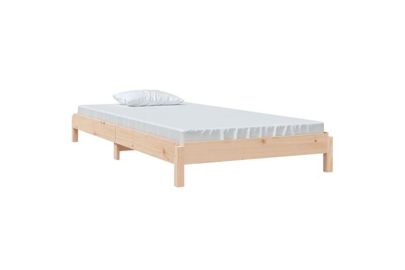 beBasic stabelbar seng 75x190 cm massivt fyrretræ - Brun - Sengeramme & sengestel