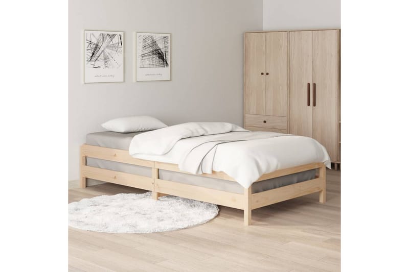 beBasic stabelbar seng 75x190 cm massivt fyrretræ - Brun - Møbler - Senge - Sengeramme & sengestel
