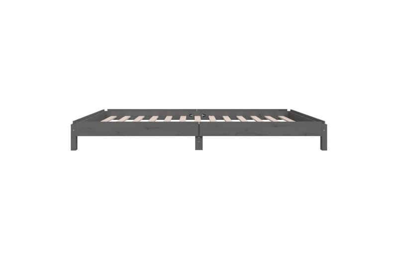 beBasic stabelbar seng 75x190 cm massivt fyrretræ grå - GrÃ¥ - Møbler - Senge - Sengeramme & sengestel