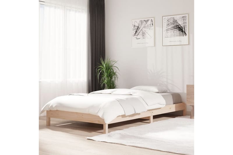 beBasic stabelbar seng 90x190 cm massivt fyrretræ - Brun - Sengeramme & sengestel
