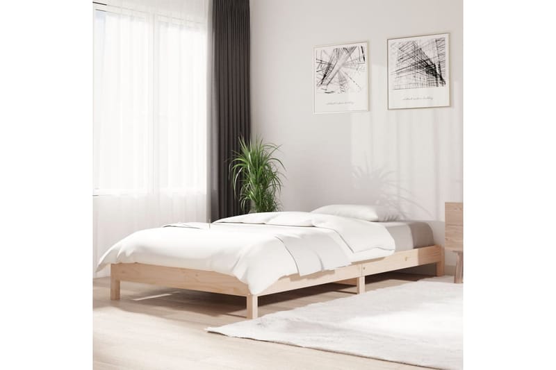 beBasic stabelbar seng 90x190 cm massivt fyrretræ - Brun - Møbler - Senge - Sengeramme & sengestel