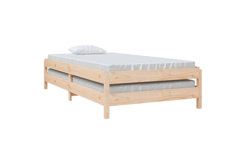 beBasic stabelbar seng 90x200 cm massivt fyrretræ - Brun - Sengeramme & sengestel
