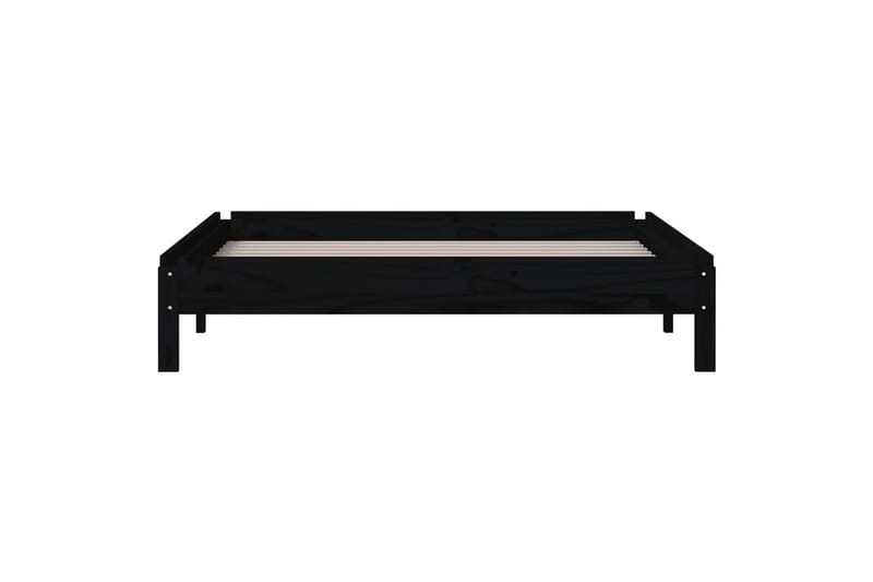 beBasic stabelbar seng 90x200 cm massivt fyrretræ sort - Sort - Møbler - Senge - Sengeramme & sengestel