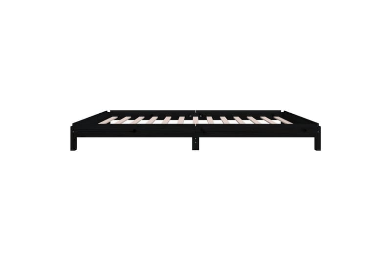 beBasic stabelbar seng 90x200 cm massivt fyrretræ sort - Sort - Møbler - Senge - Sengeramme & sengestel