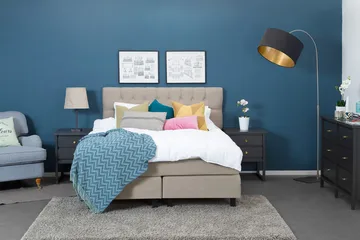 Bed Deluxe Komplet Sengepakke 180x200 cm - Beige - Møbler - Senge - Komplet sengepakke