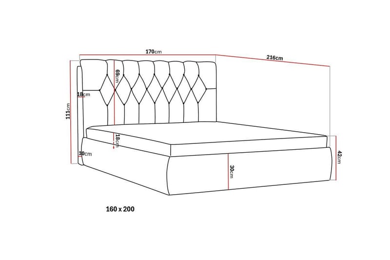 Bedford Sengpakke med Opbevaring 160x200 cm - Lysebrun - Møbler - Senge - Komplet sengepakke