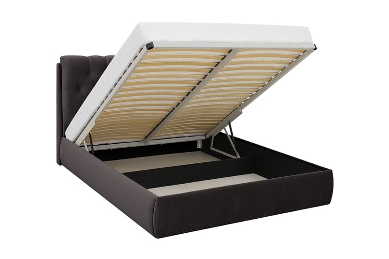 Bedford Sengpakke med Opbevaring 160x200 cm - Sort - Møbler - Senge - Komplet sengepakke
