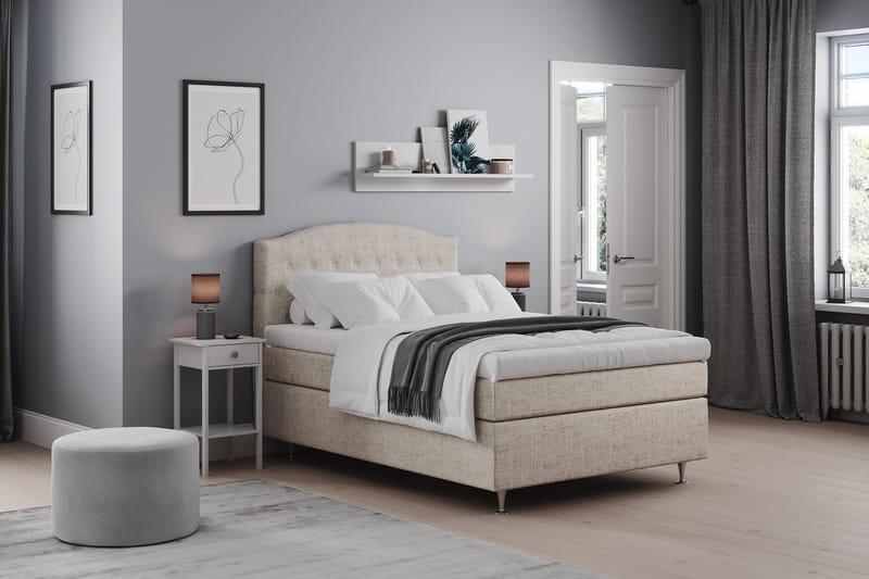 Belda Sengepakke 140x200 Fast - Beige - Møbler - Senge - Komplet sengepakke