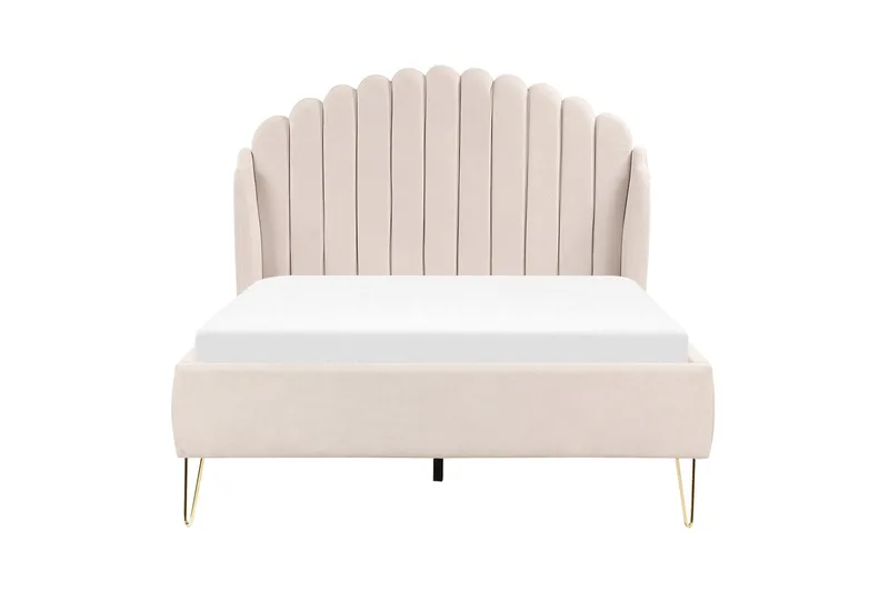 Benicio Sengeramme 140x200 cm - Beige/Guld - Møbler - Senge - Sengeramme & sengestel