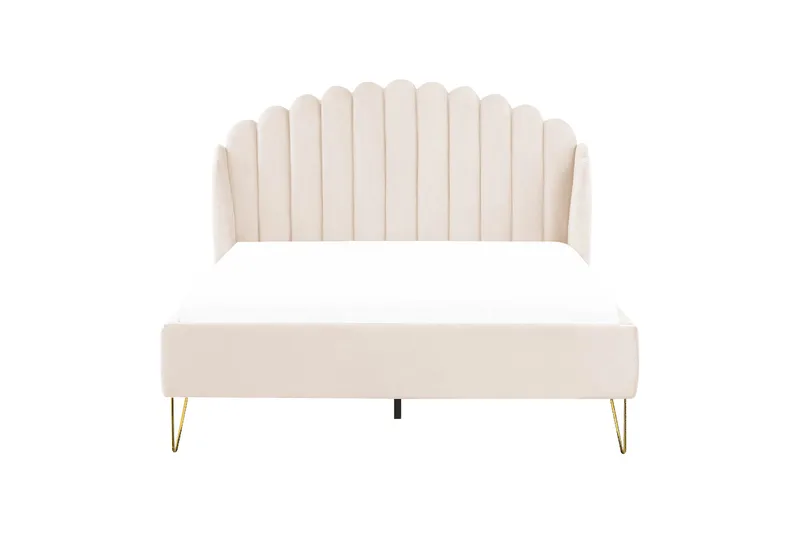Benicio Sengeramme 140x200 cm - Beige/Guld - Møbler - Senge - Sengeramme & sengestel
