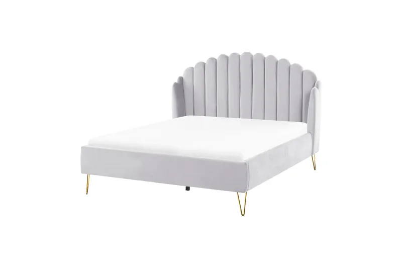 Benicio Sengeramme 140x200 cm - Grå/Guld - Møbler - Senge - Sengeramme & sengestel