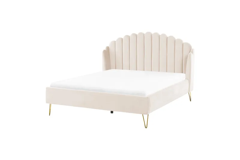 Benicio Sengeramme 160x200 cm - Beige/Guld - Møbler - Senge - Sengeramme & sengestel
