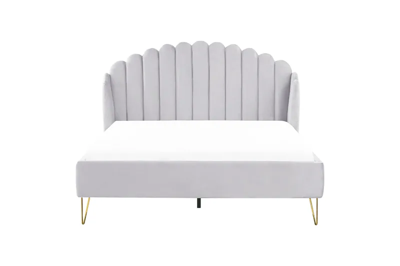 Benicio Sengeramme 160x200 cm - Grå/Guld - Møbler - Senge - Sengeramme & sengestel