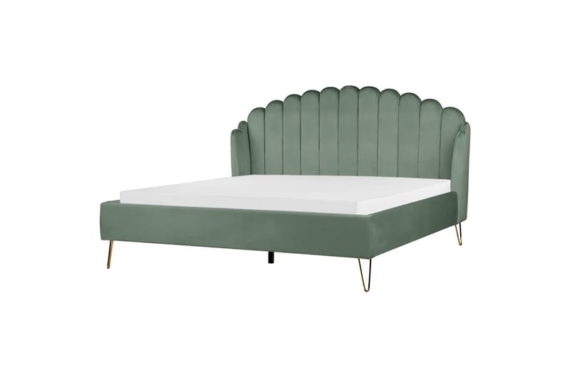 Benicio Sengeramme 180x200 cm - Grøn/Guld - Møbler - Senge - Sengeramme & sengestel