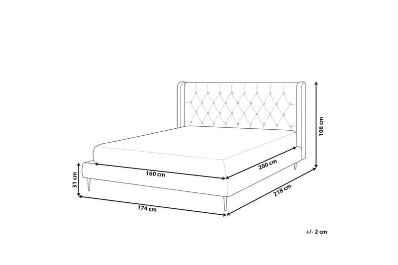 Bernie Sengeramme 160x200 cm - Grå/Guld - Møbler - Senge - Sengeramme & sengestel