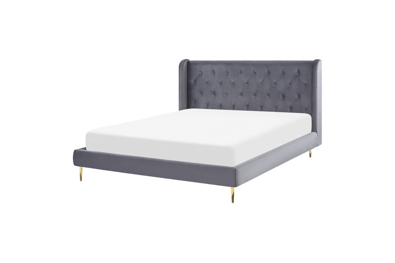 Bernie Sengeramme 160x200 cm - Grå/Guld - Møbler - Senge - Sengeramme & sengestel